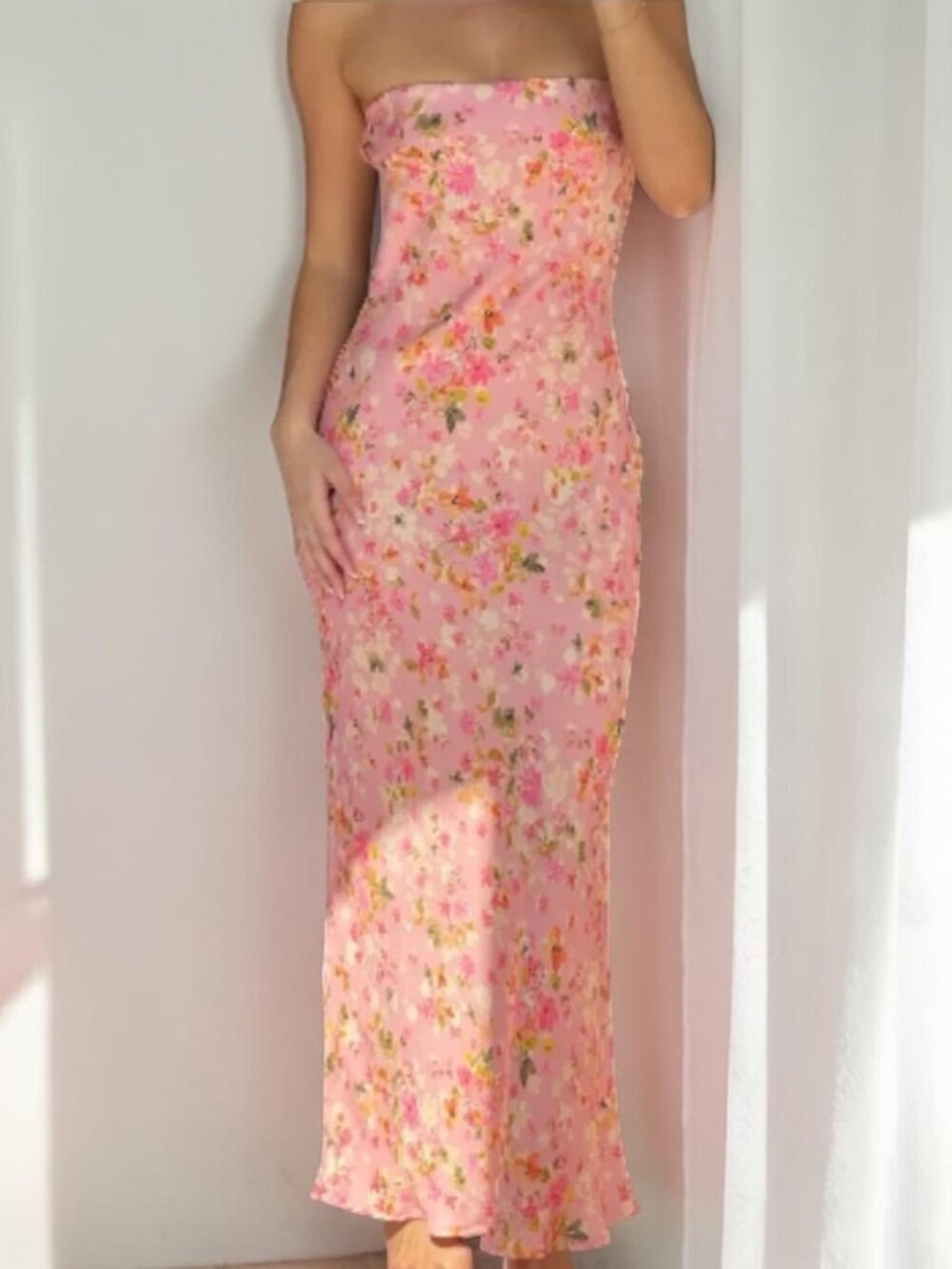 RESA Anna Strapless Dress in the Jasmine floral print